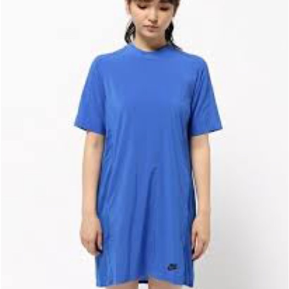 Nike Sportswear Blue Short Sleeve T Shirt Dress Side Pockets Womens Sz S